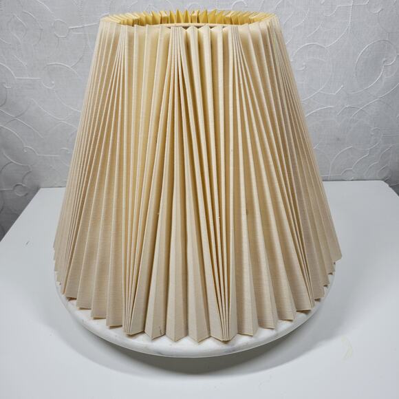 Vintage Stiffel Inverted Pinch Pleat Lamp Shade 11" Cream Fabric Accordion Retro - Picture 1 of 16
